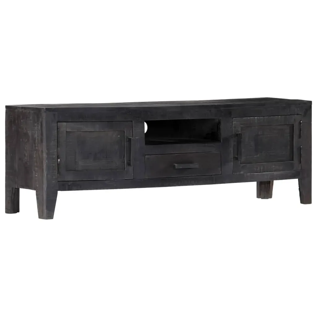 TV Cabinet Black 118x30x40 cm Solid Mango Wood Price