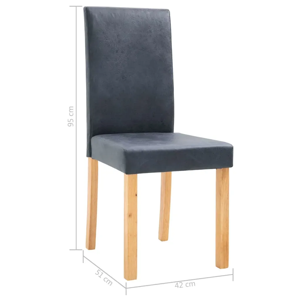 Dining Chairs 2 pcs Grey Faux Suede Leather Price