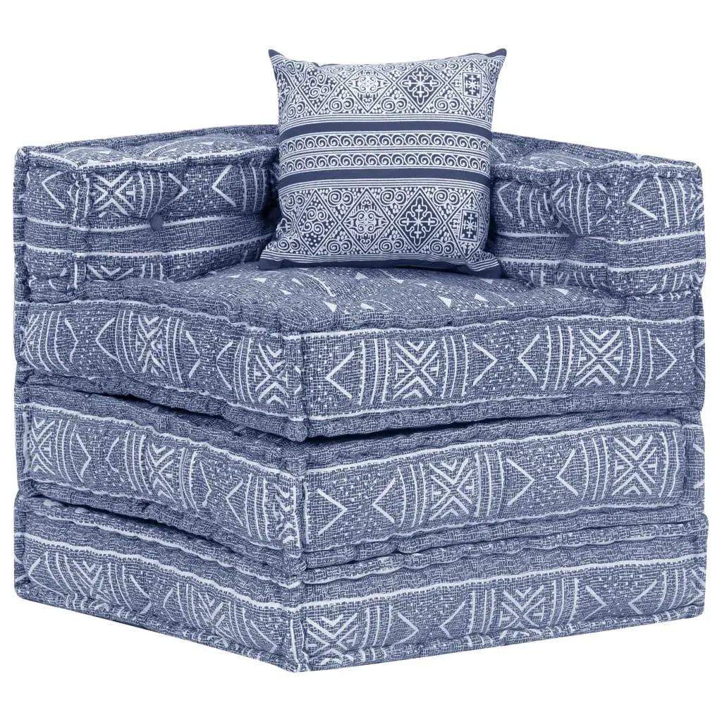 2-Seater Modular Pouffe Indigo Fabric Price