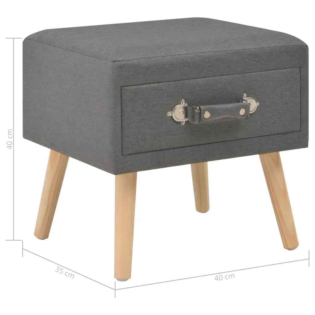 Bedside Cabinets 2 pcs Dark Grey 40x35x40 cm Fabric Price