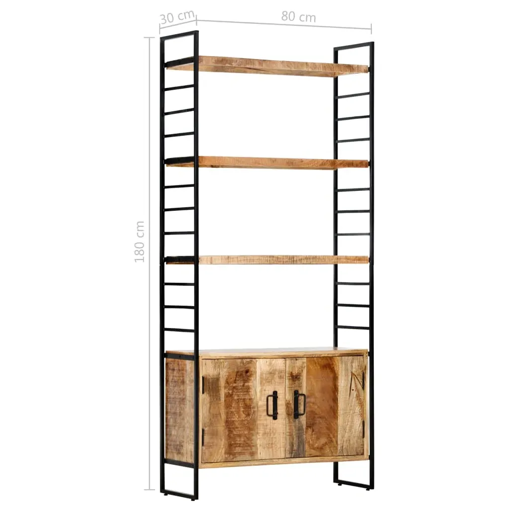 4-Tier Bookcase 80x30x180 cm Rough Mango Wood Price