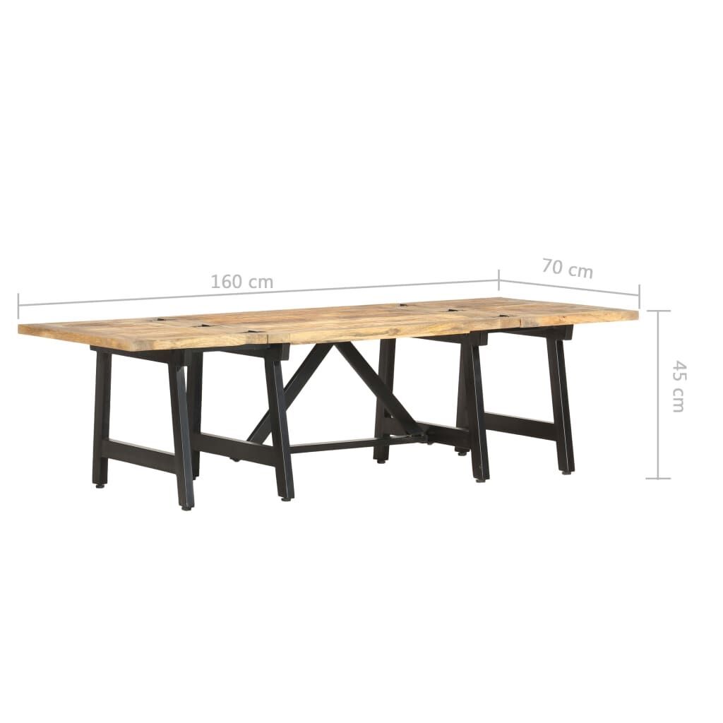Extendable Coffee Table 160x70x45 cm Solid Mango Wood Price