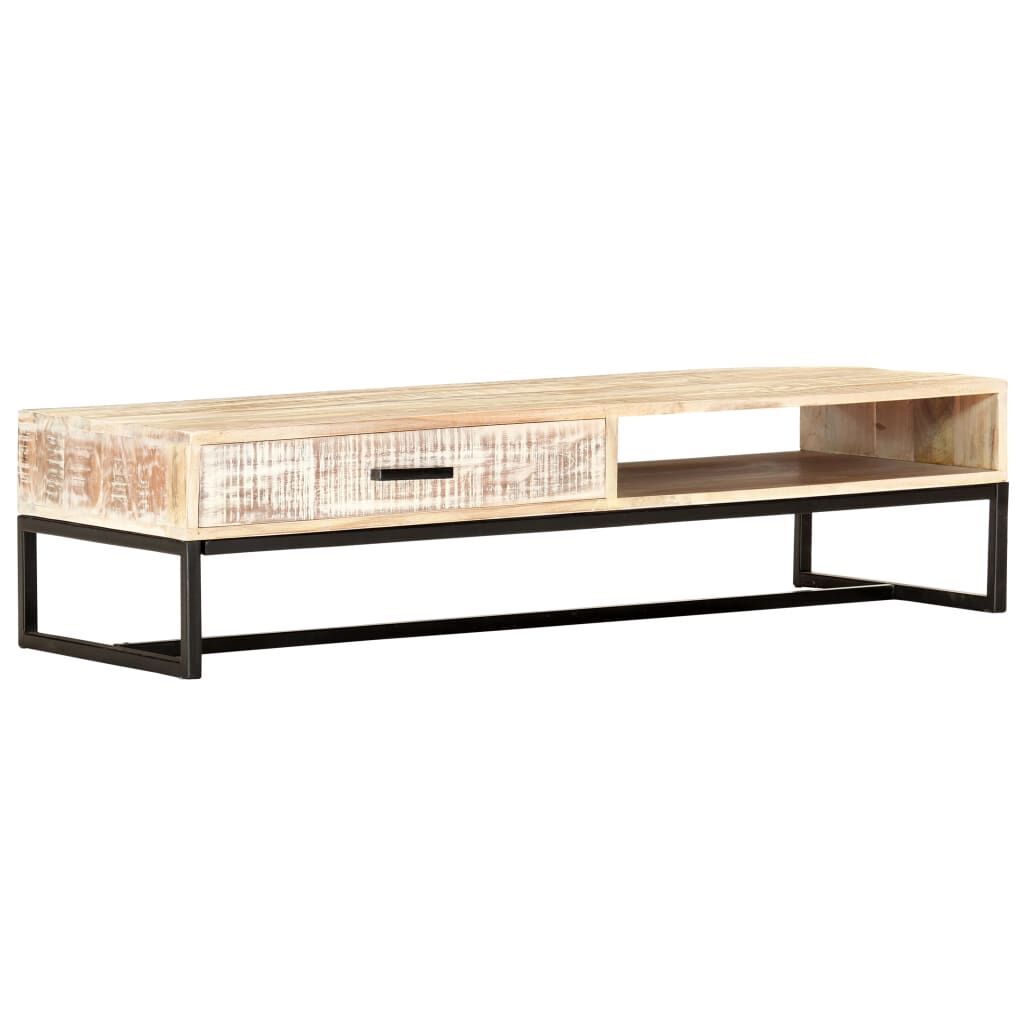 Coffee Table White 117x50x30 cm Solid Acacia Wood Price