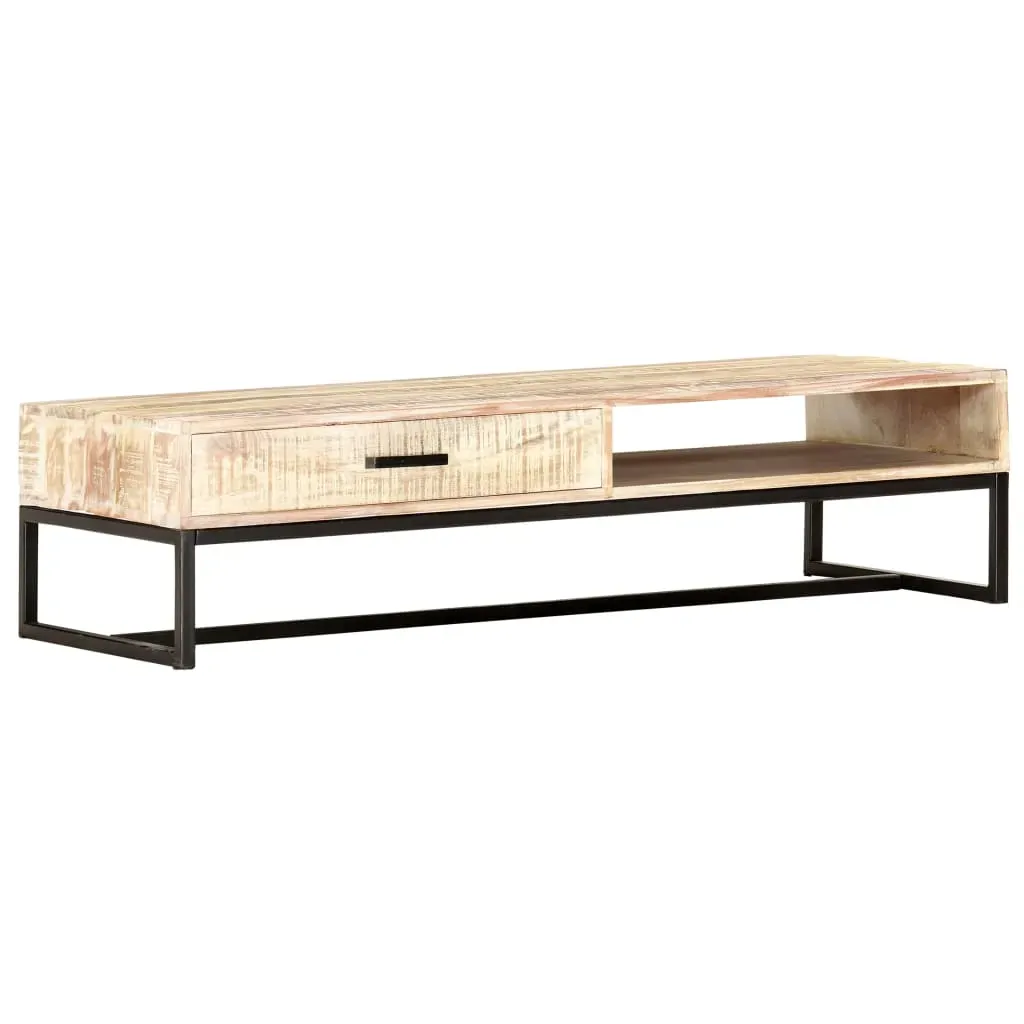 Coffee Table White 117x50x30 cm Solid Acacia Wood Price