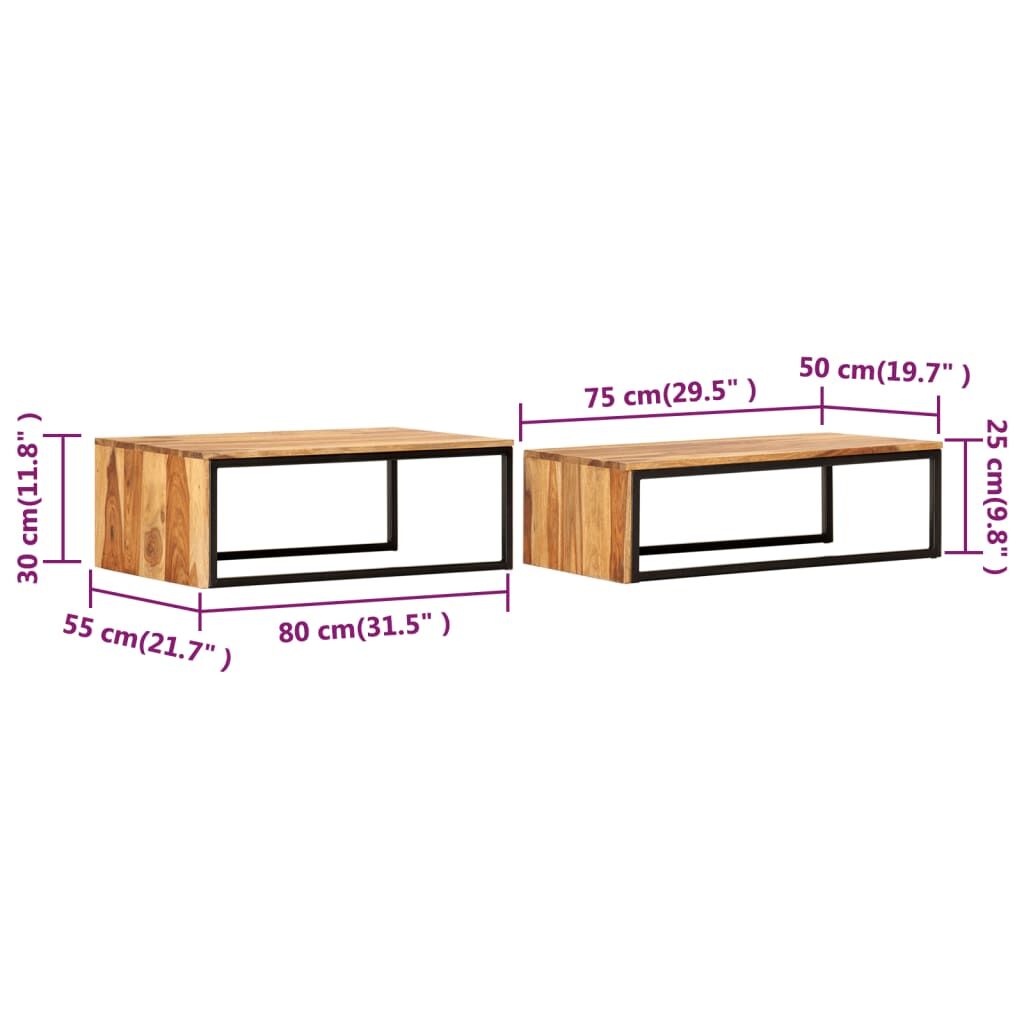 Nesting Tables 2 pcs Solid Acacia Wood Price