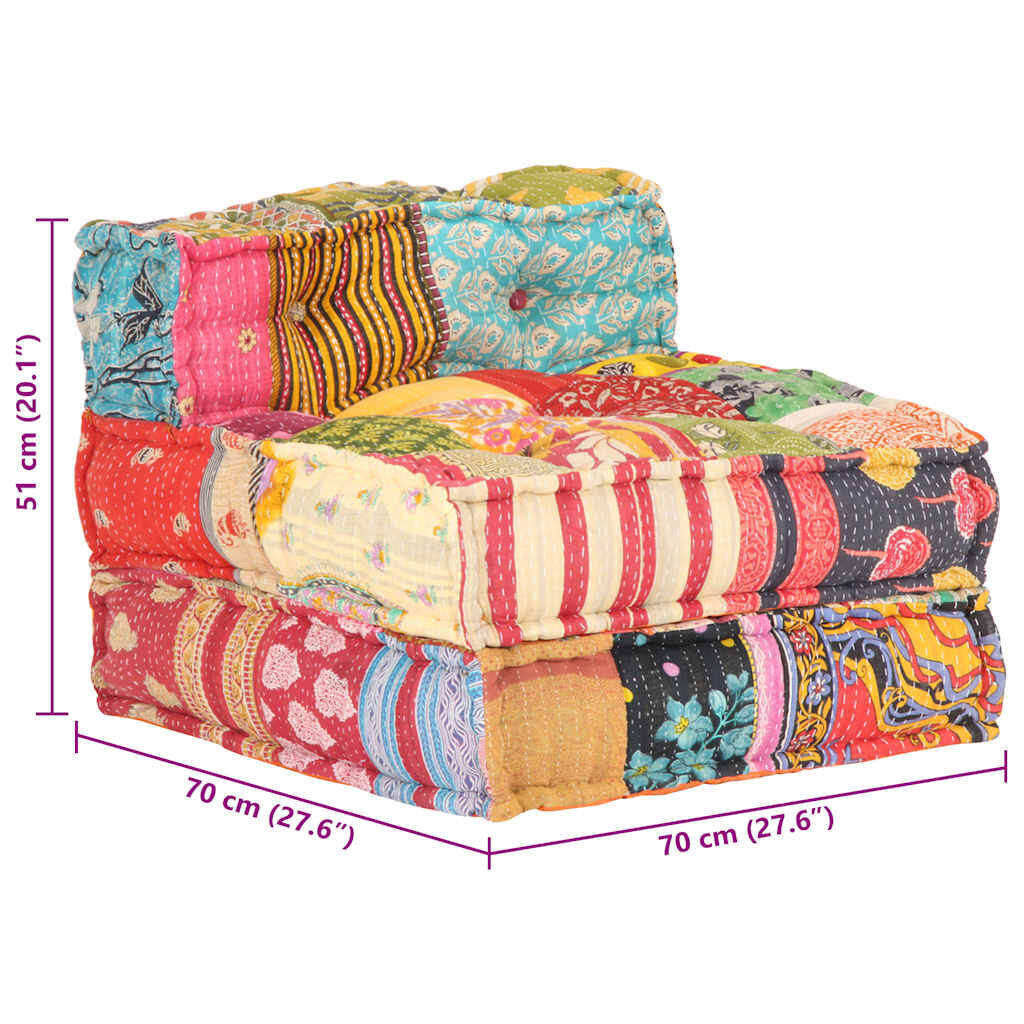 Modular Pouffe Patchwork Fabric Price