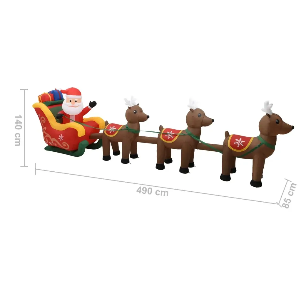 Christmas Inflatable Santa and Reindeer Decoration LED 490 cm Price