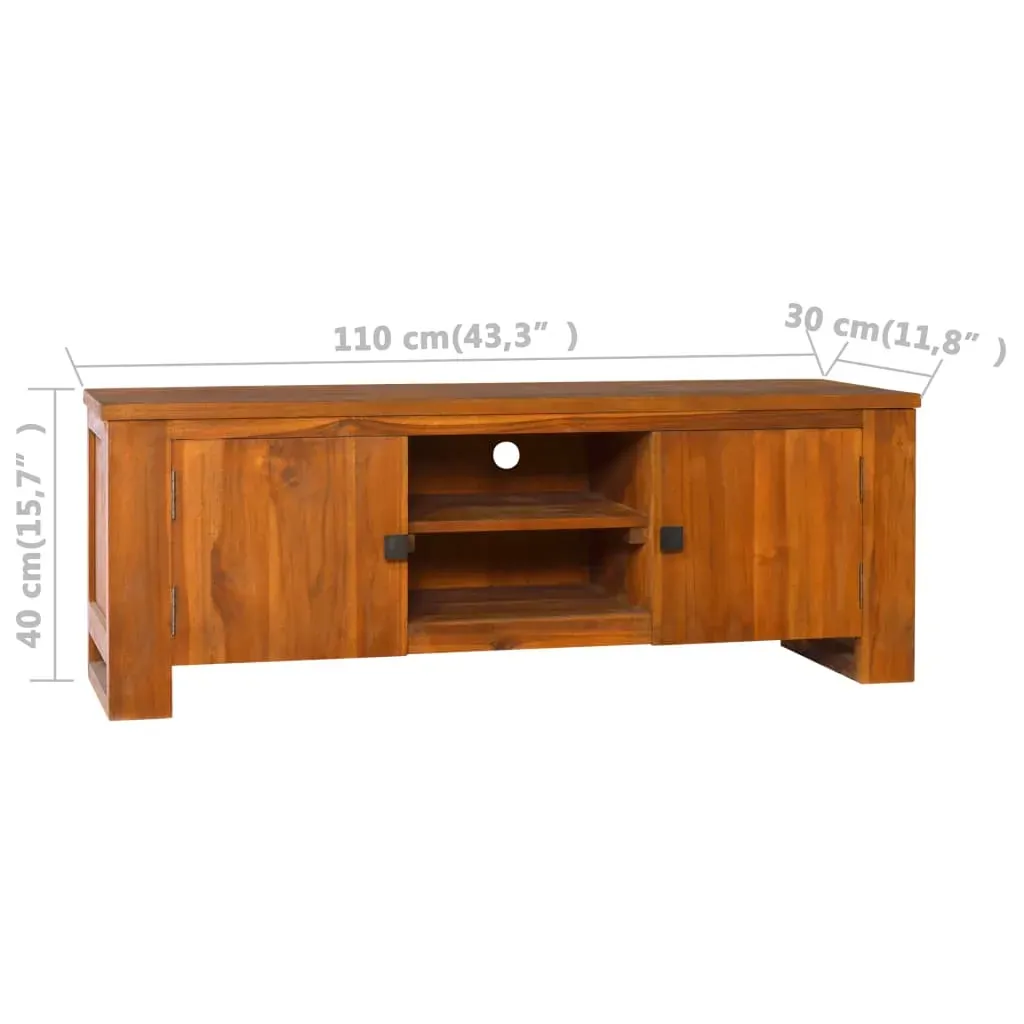 TV Cabinet 110x30x40 cm Solid Teak Wood Price