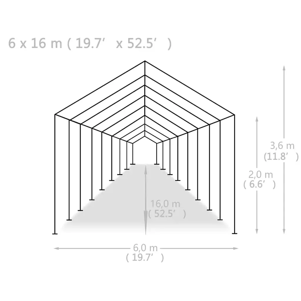 Party Tent PE 6x16 m White Price
