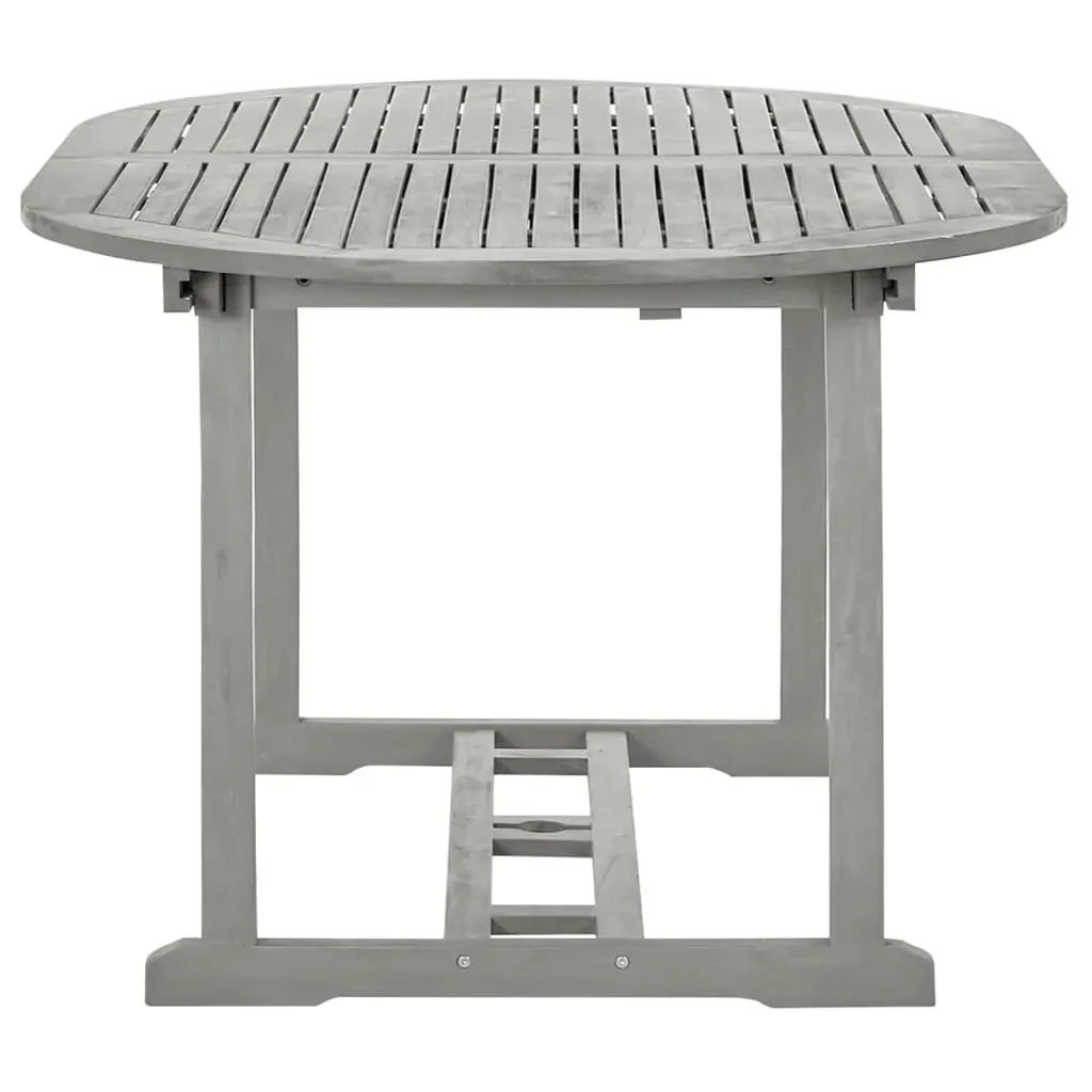 5 Piece Garden Dining Set (150-200)x100cm Solid Acacia Wood Grey Price