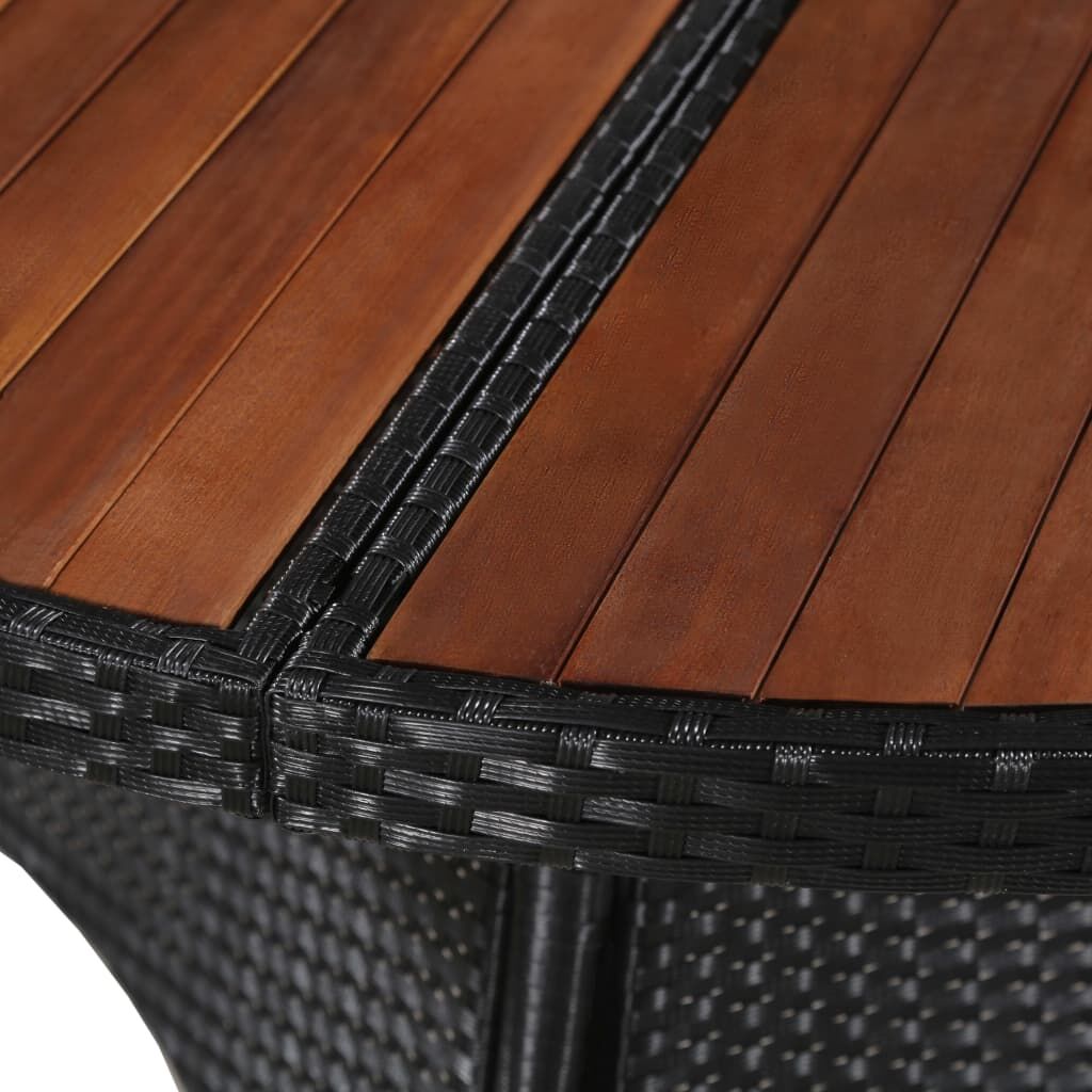 5 Piece Outdoor Dining Set Poly Rattan Black Price