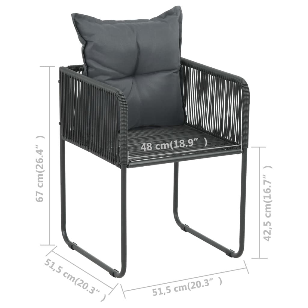 7 Piece Garden Dining Set PVC Rattan Black Price