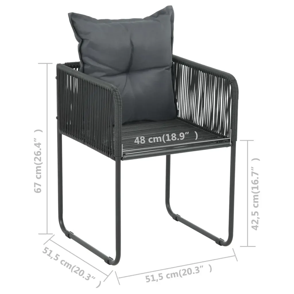 9 Piece Garden Dining Set PVC Rattan Black Price