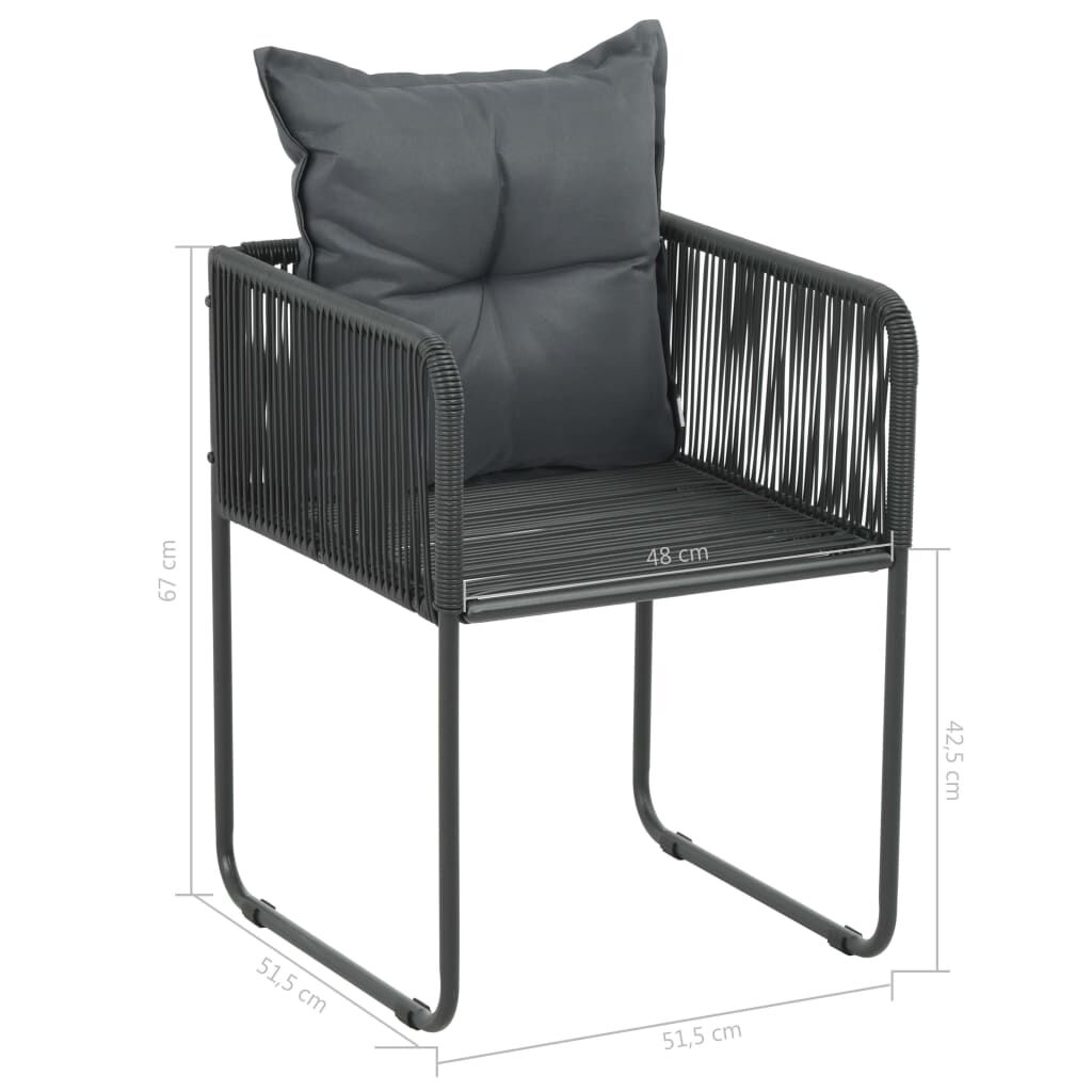 7 Piece Garden Dining Set PVC Rattan Black and Brown Price