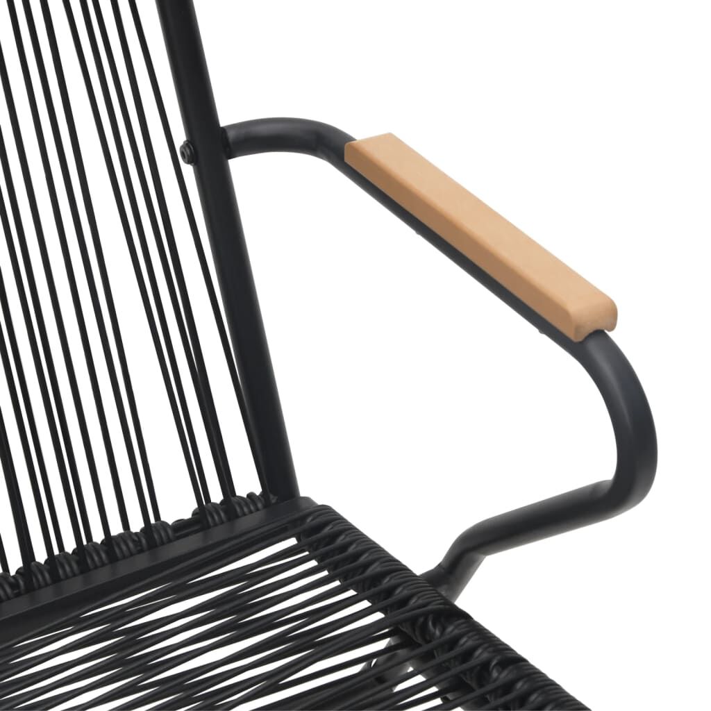 7 Piece Garden Dining Set Black PVC Rattan Price
