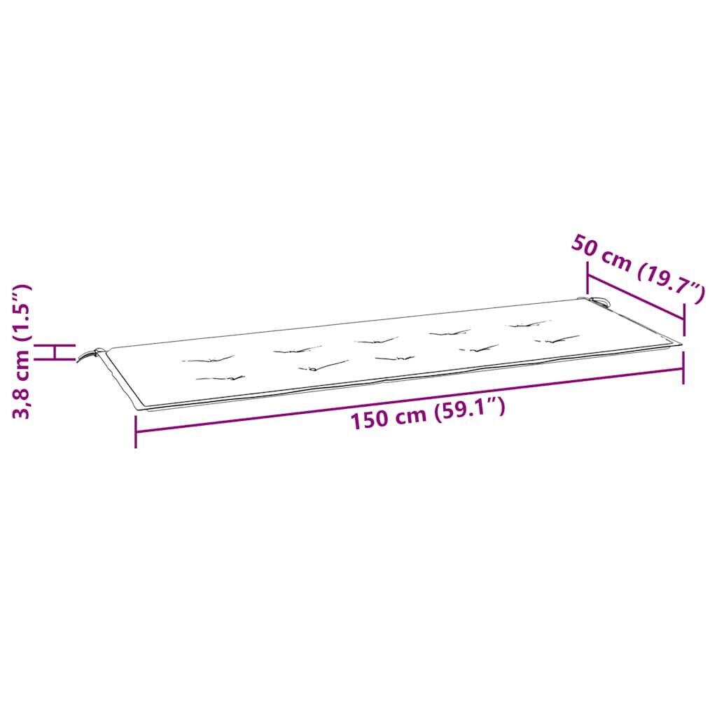 3-Seater Garden Bench with Cushion 150 cm Grey Eucalyptus Wood Price