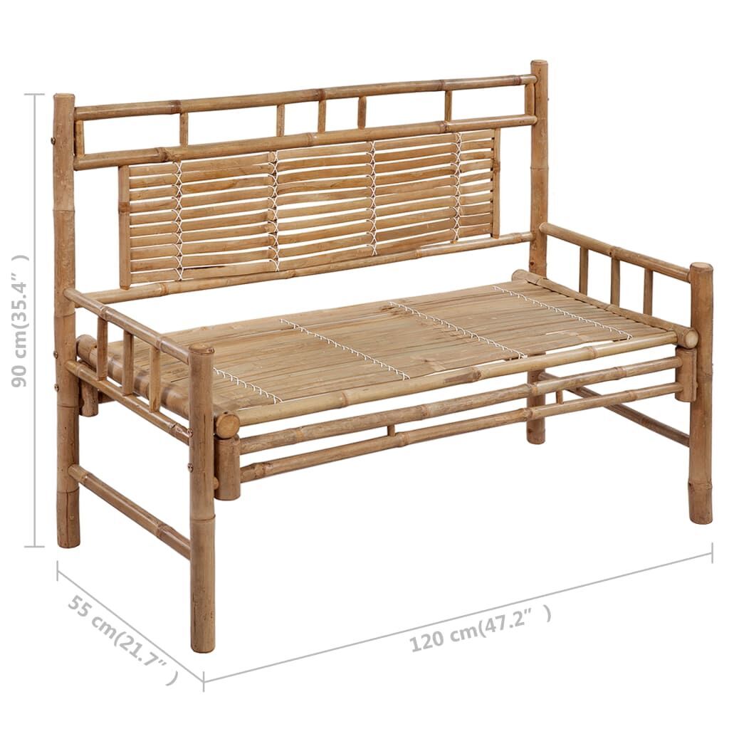 Garden Bench with Cushion 120 cm Bamboo Price