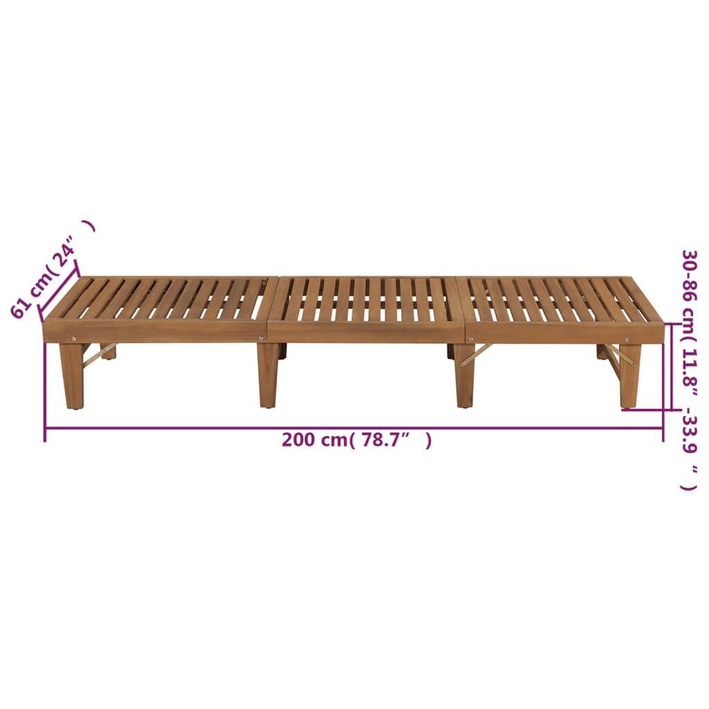 Folding Sun Lounger with Cushion Solid Acacia Wood Price