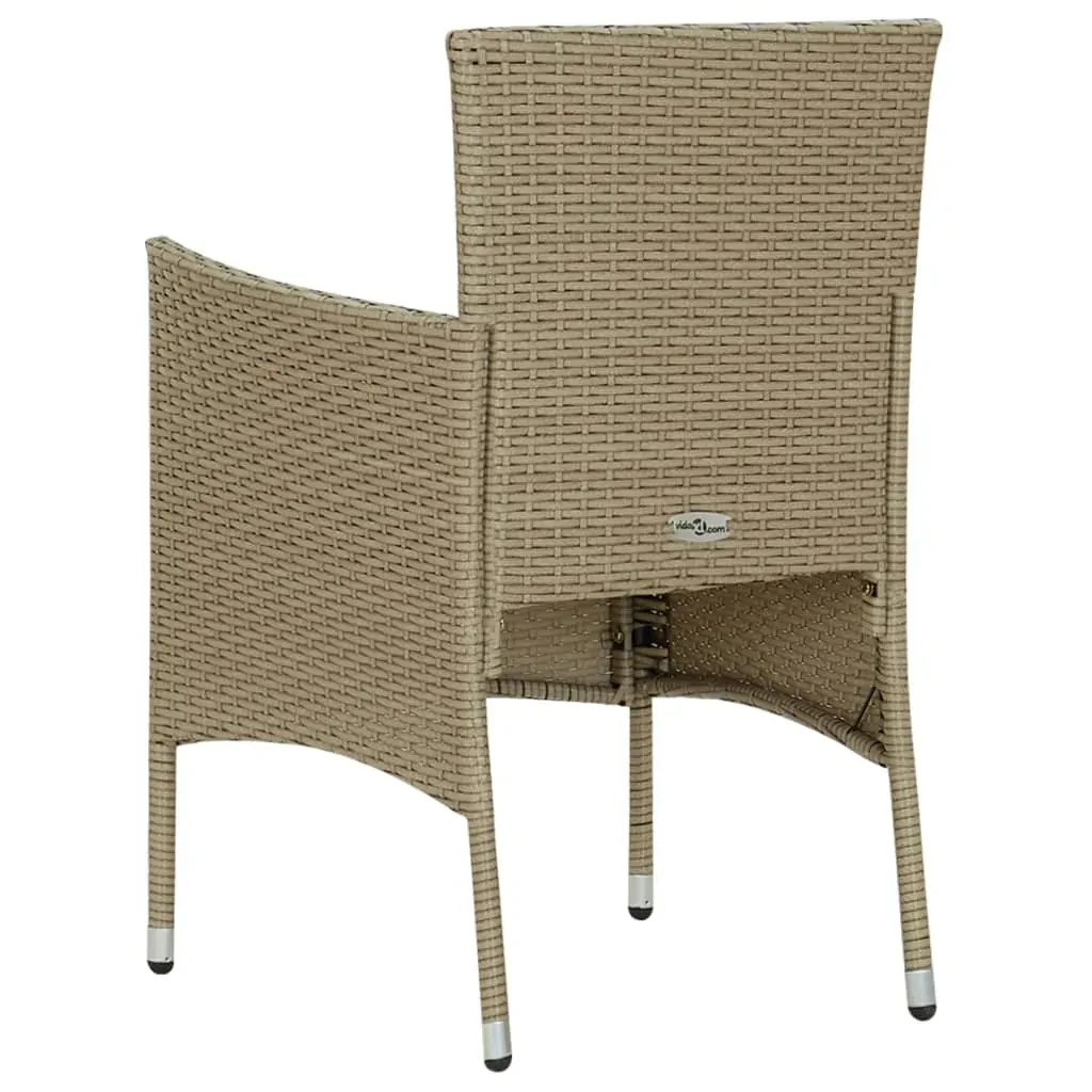 3 Piece Garden Dining Set Beige Price