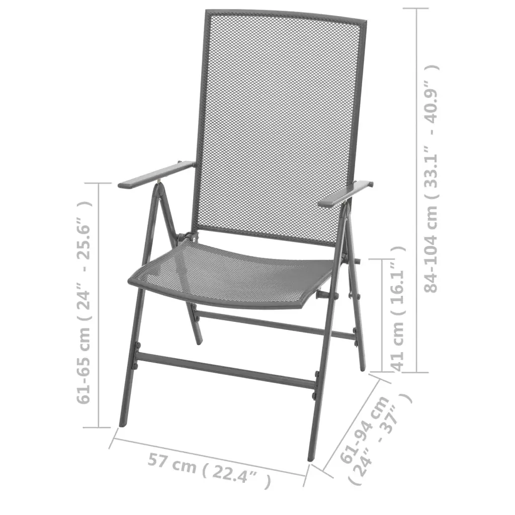 3 Piece Garden Dining Set Steel Anthracite Price