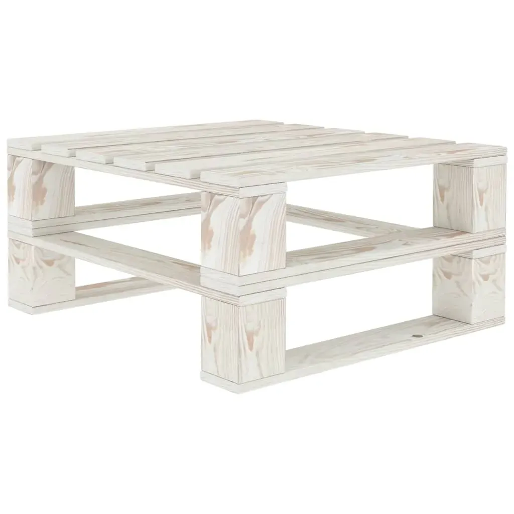 5 Piece Garden Pallet Lounge Set Solid Pinewood White Price