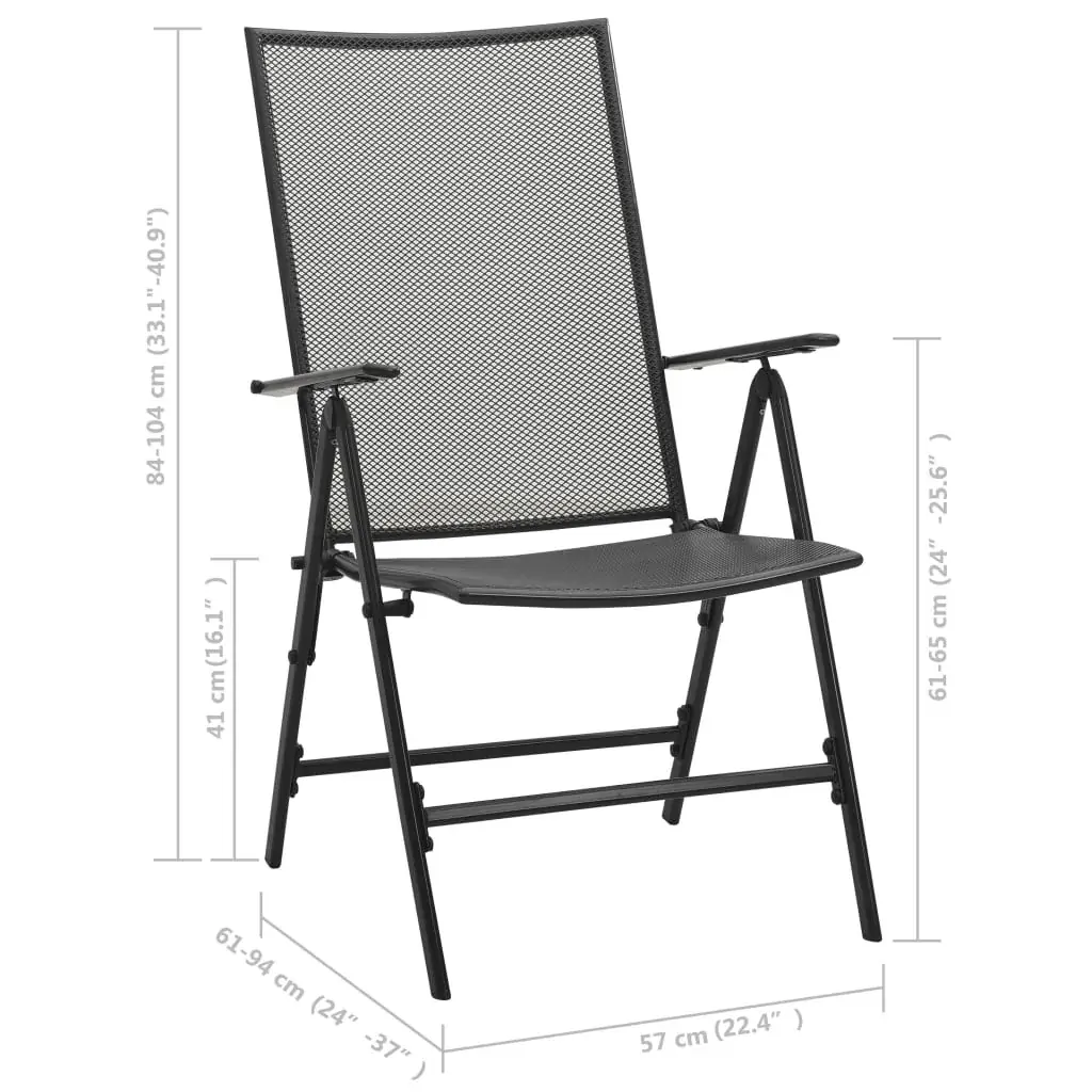 Folding Mesh Chairs 4 pcs Steel Anthracite Price
