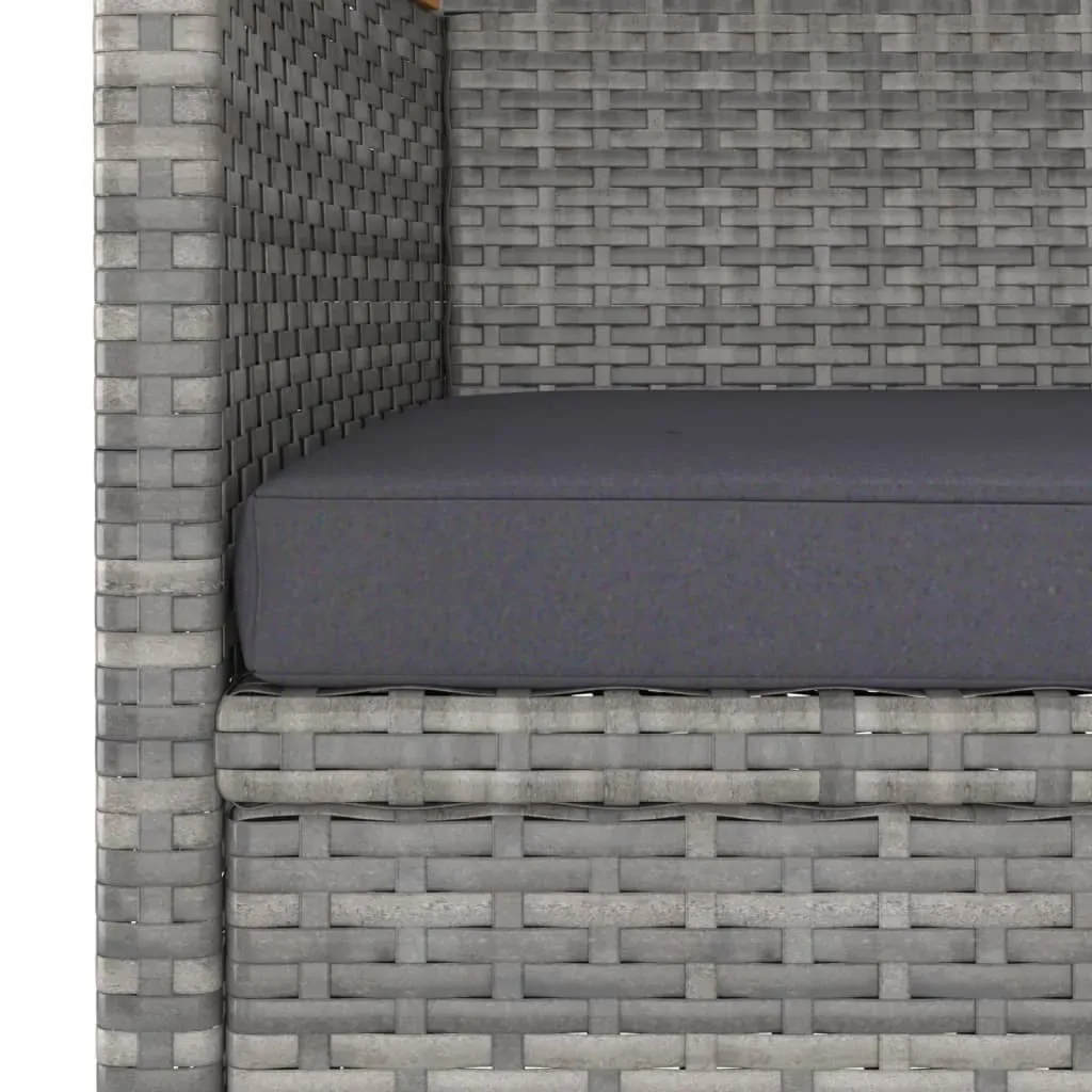4 Piece Garden Chair and Stool Set Poly Rattan Grey Price