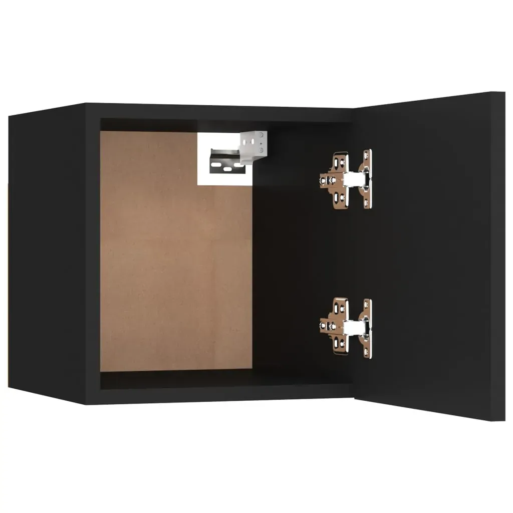 6 Piece TV Cabinet Set Black Engineered Wood Price