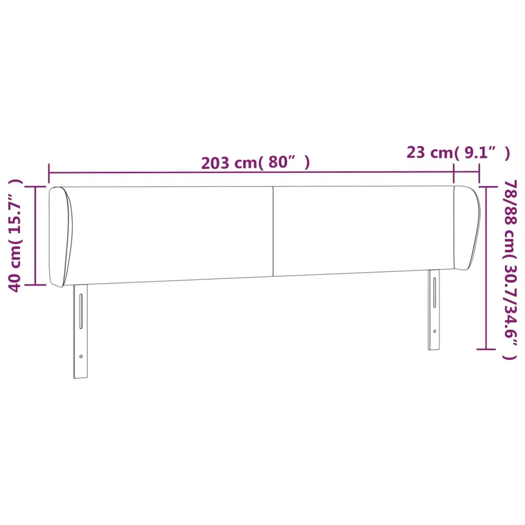 Headboard with Ears Black 203 cm Faux Leather Price