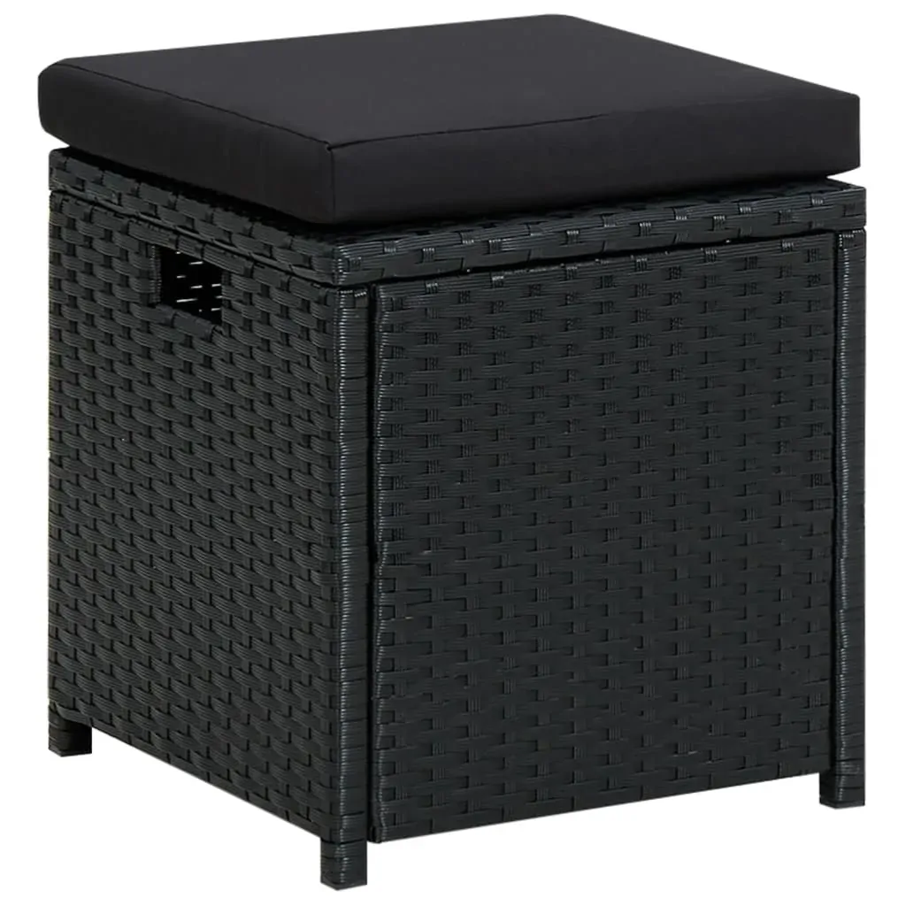 6 Piece Garden Lounge Set with Cushions Poly Rattan Black Price