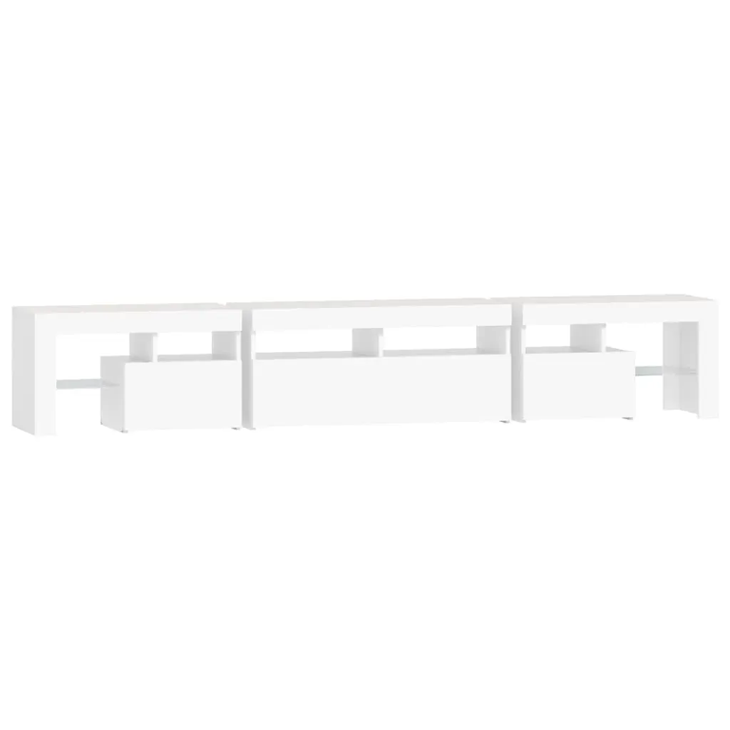 TV Cabinet with LED Lights White 230x36.5x40 cm Price