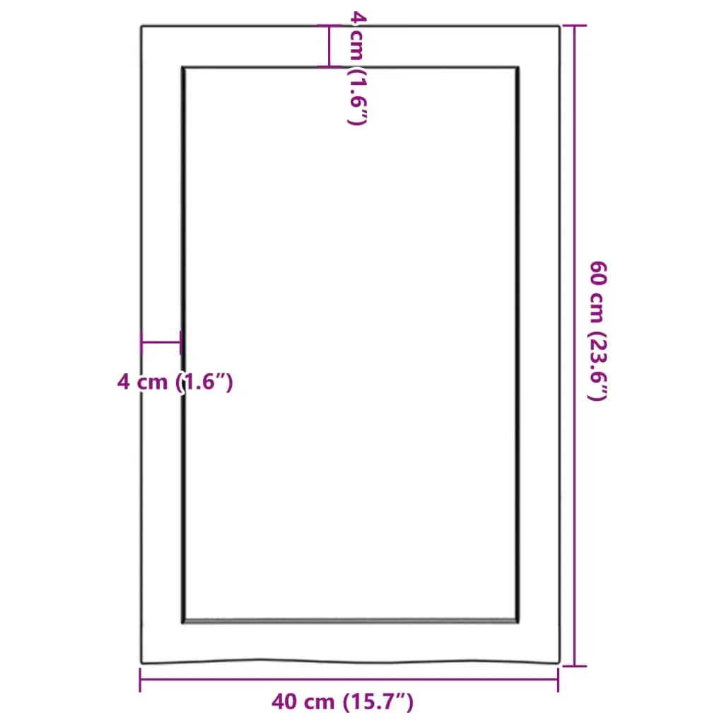 Bathroom Countertop Dark Brown 40x60x4 cm Treated Solid Wood Price