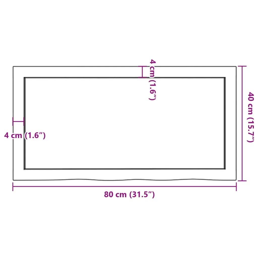 Bathroom Countertop Dark Brown 80x40x4 cm Treated Solid Wood Price