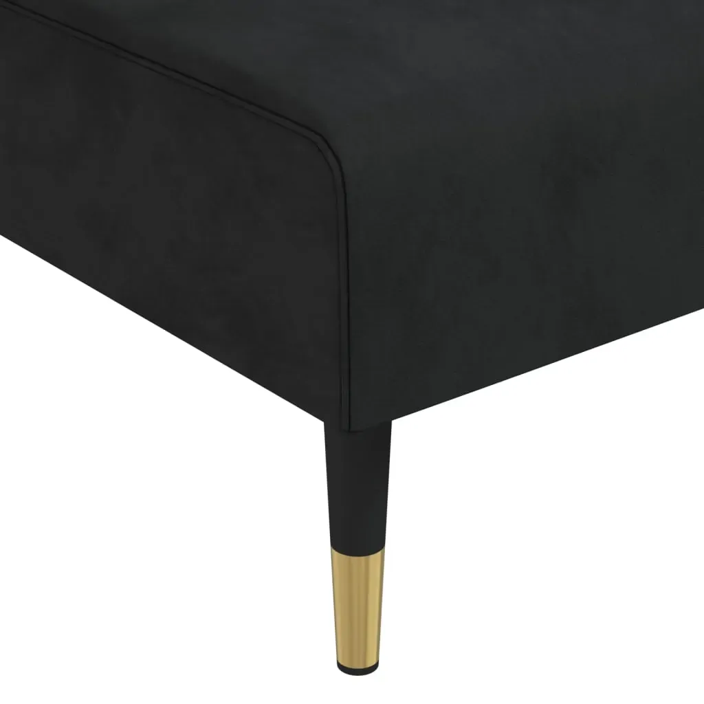 L-shaped Sofa Bed Black 271x140x70 cm Velvet Price