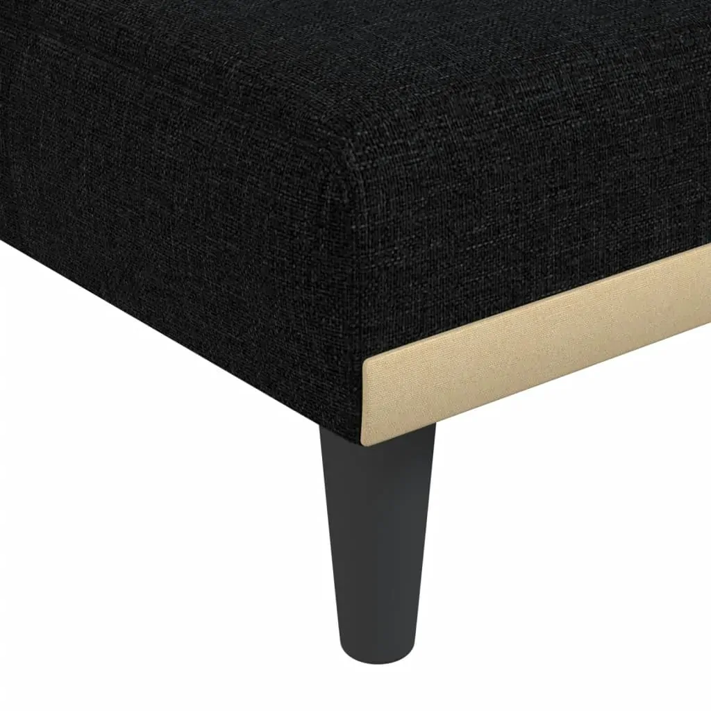 L-shaped Sofa Bed Black 255x140x70 cm Fabric Price