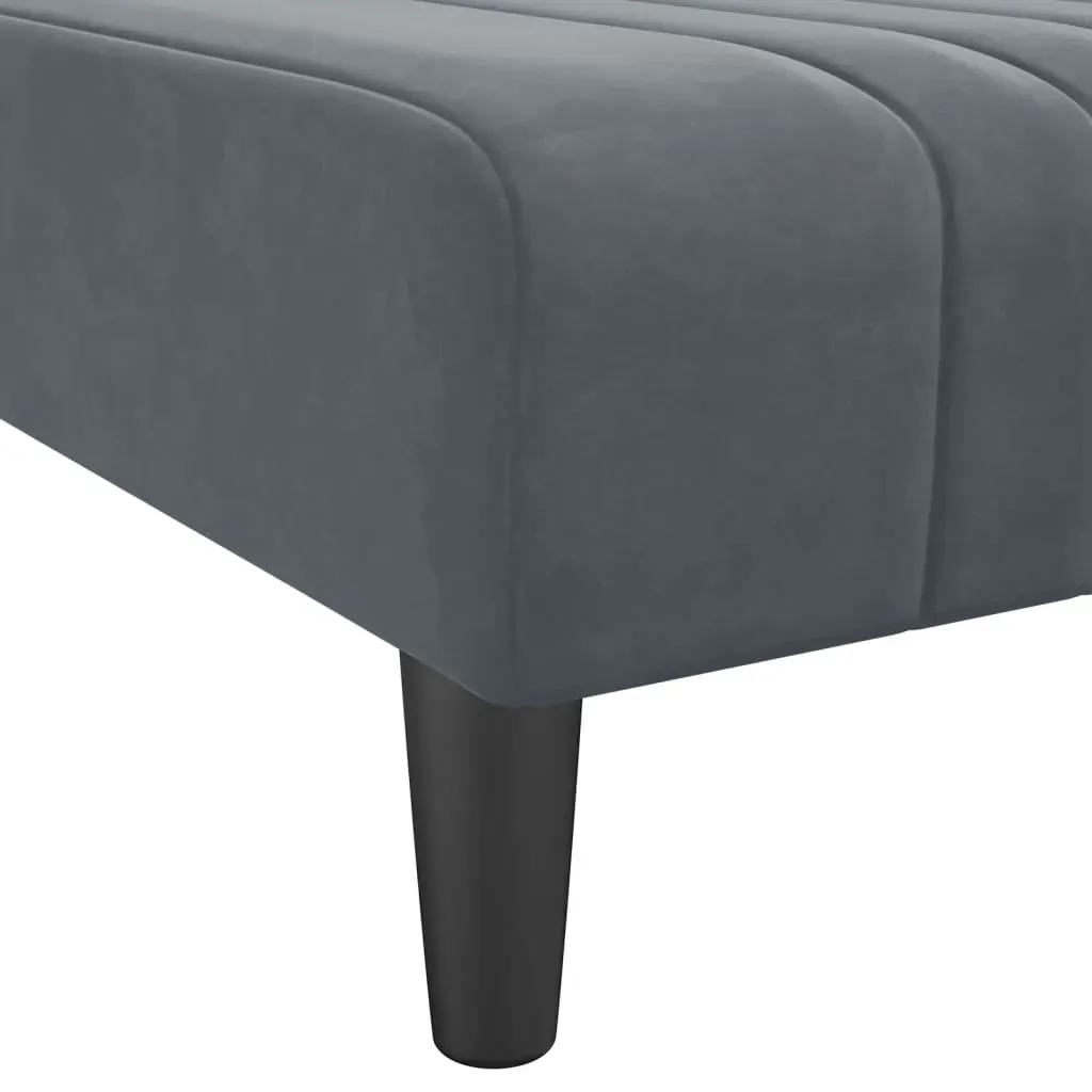 L-shaped Sofa Bed Dark Grey 260x140x70 cm Velvet Price