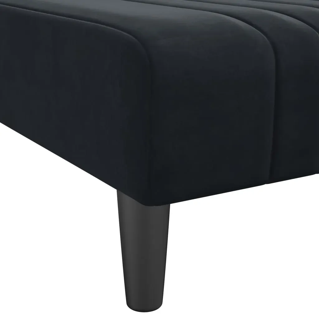 L-shaped Sofa Bed Black 260x140x70 cm Velvet Price