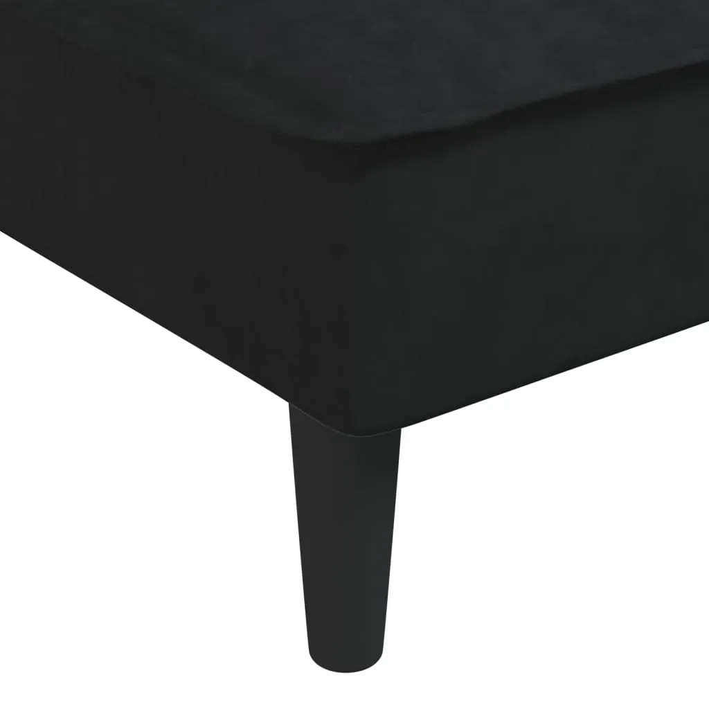 L-shaped Sofa Bed Black 255x140x70 cm Velvet Price