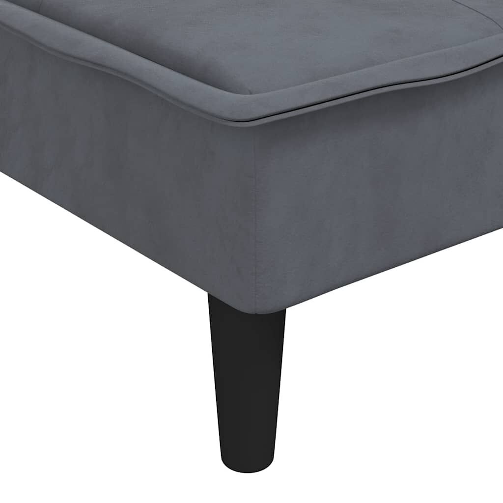 L-shaped Sofa Bed Dark Grey 255x140x70 cm Velvet Price