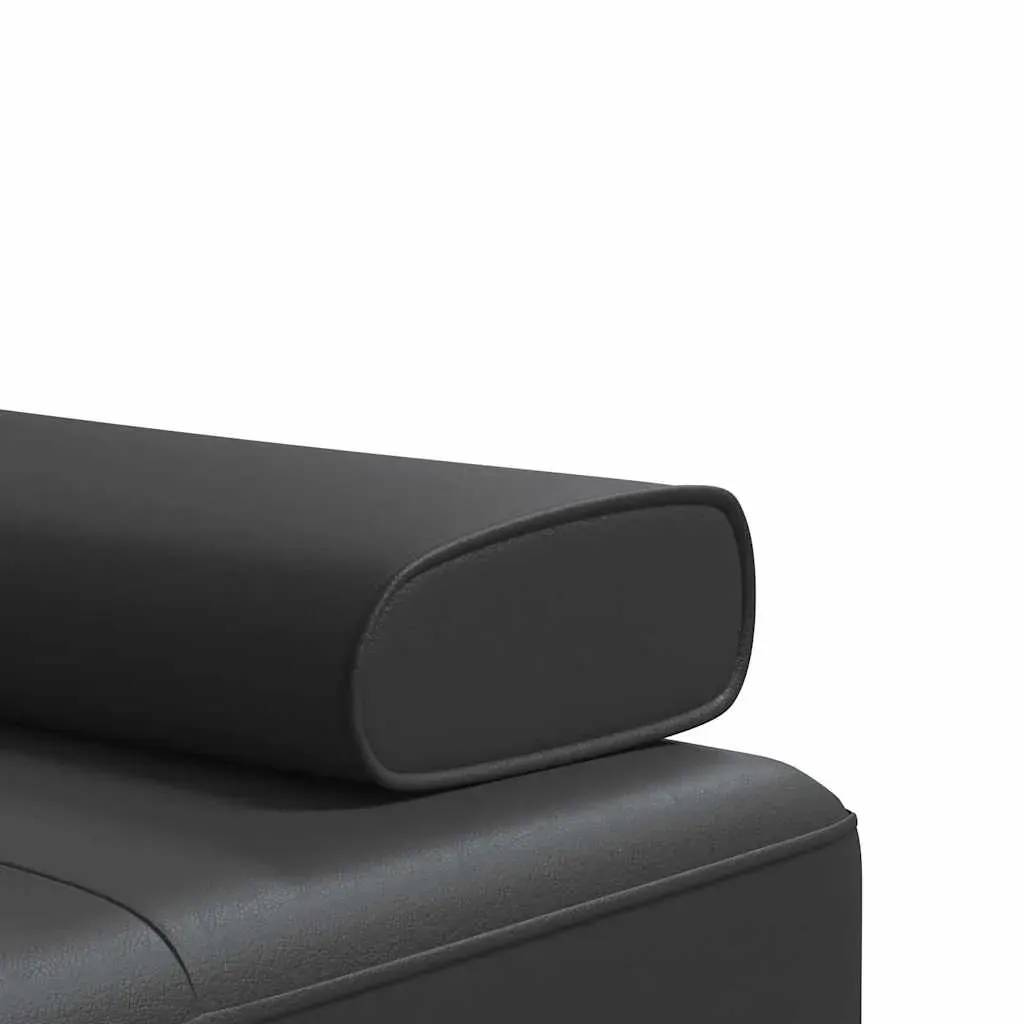 L-shaped Sofa Bed Black 255x140x70 cm Faux Leather Price