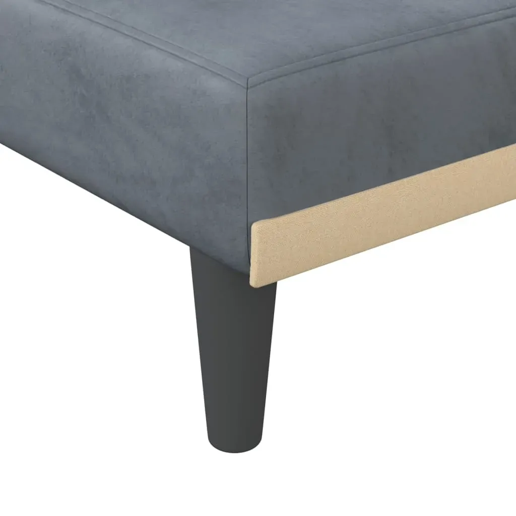 L-shaped Sofa Bed Dark Grey 271x140x70 cm Velvet Price