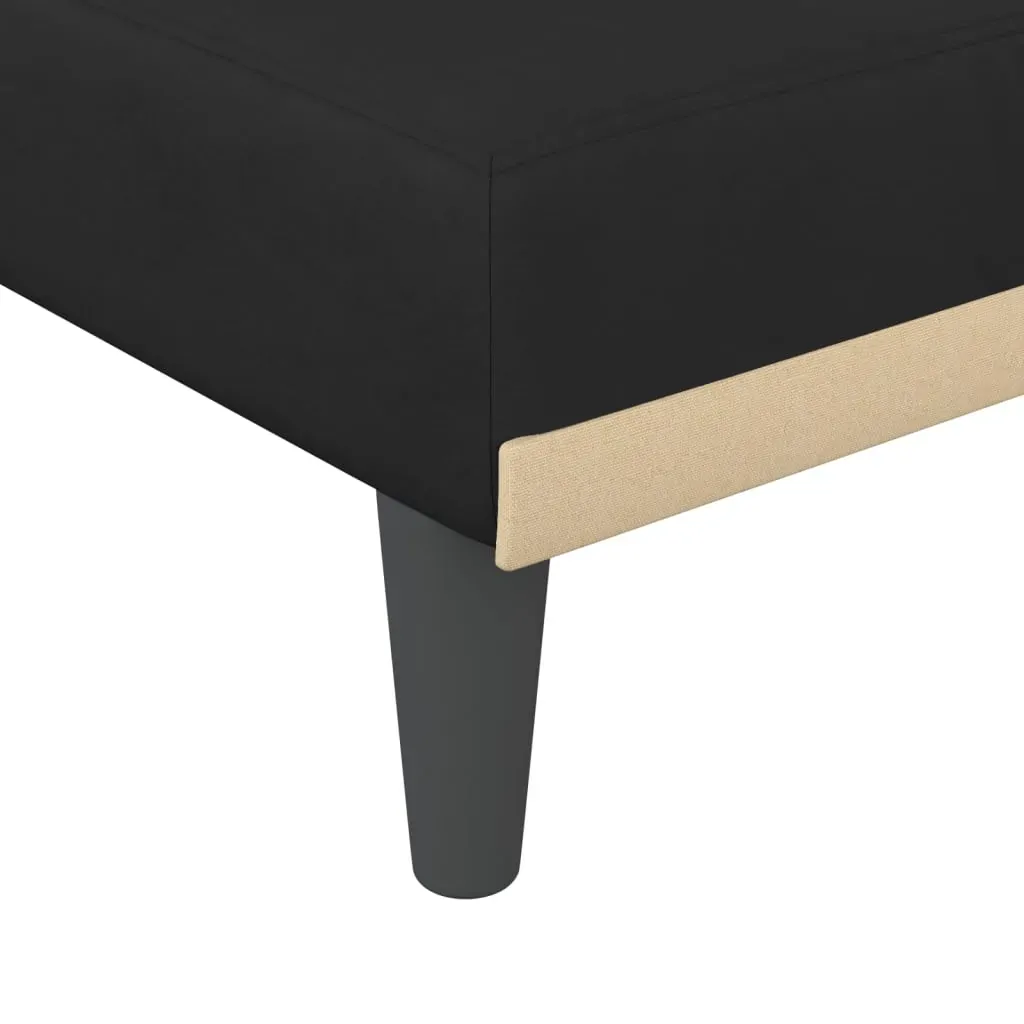L-shaped Sofa Bed Black 271x140x70 cm Velvet Price