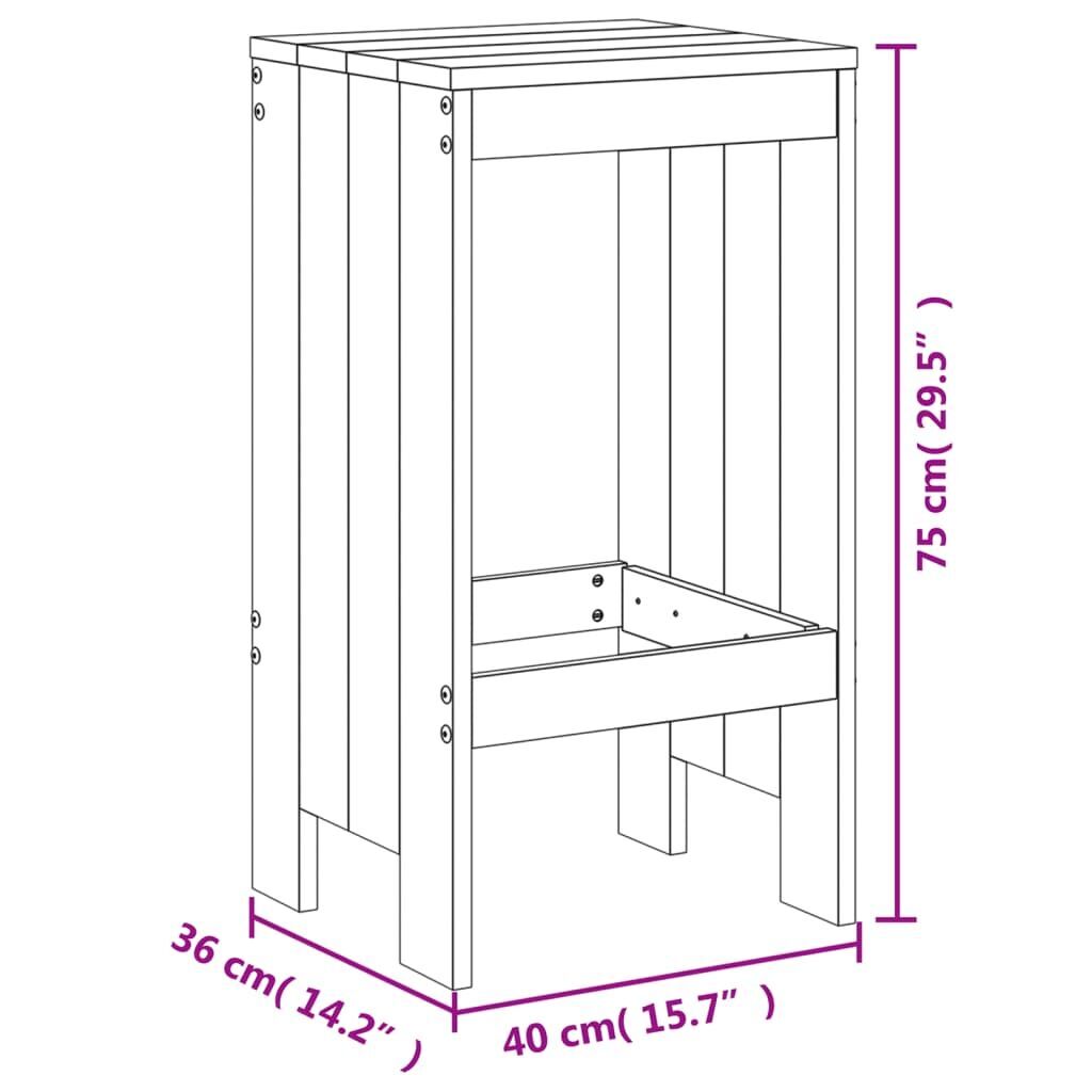 3 Piece Garden Bar Set White Solid Wood Pine Price