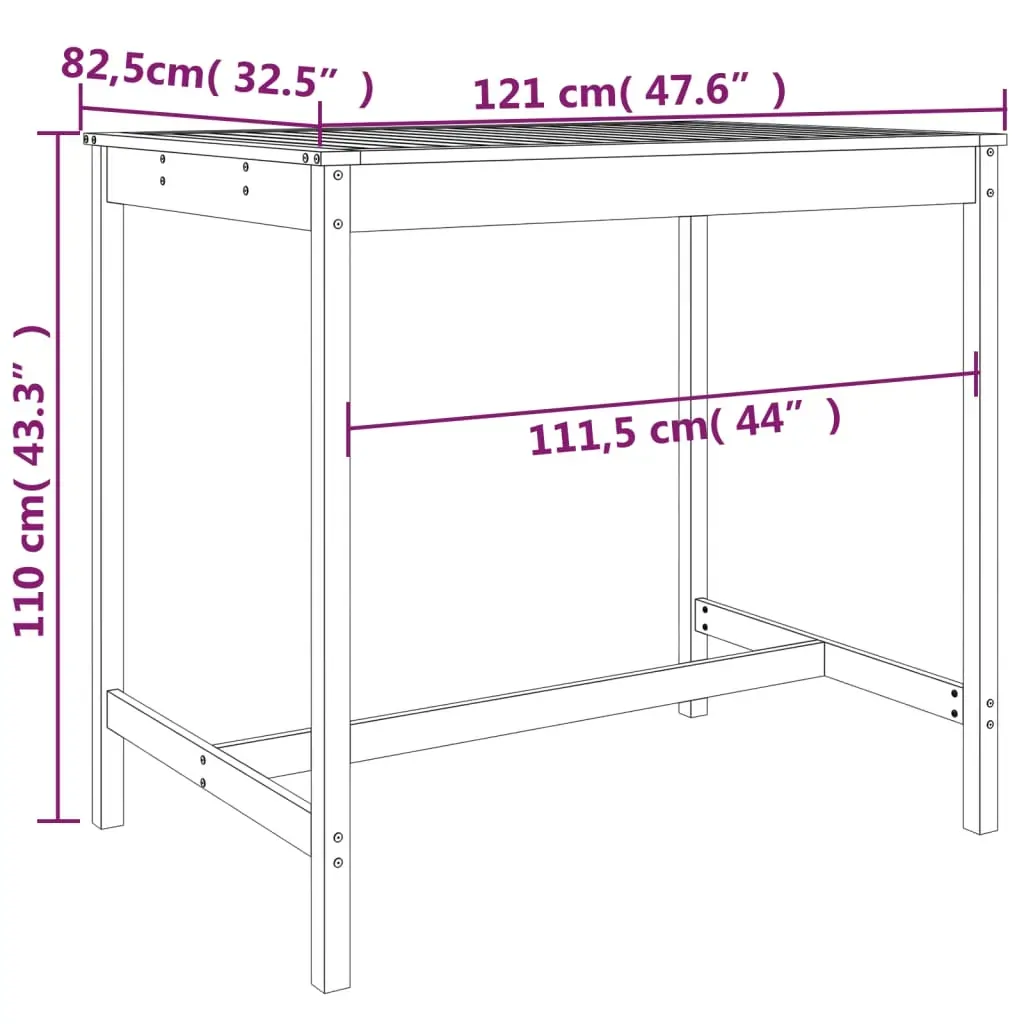 5 Piece Garden Bar Set White Solid Wood Pine Price