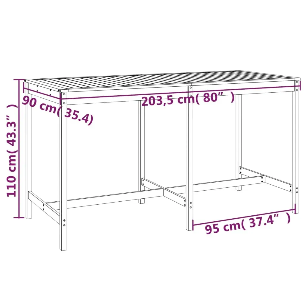 9 Piece Garden Bar Set White Solid Wood Pine Price