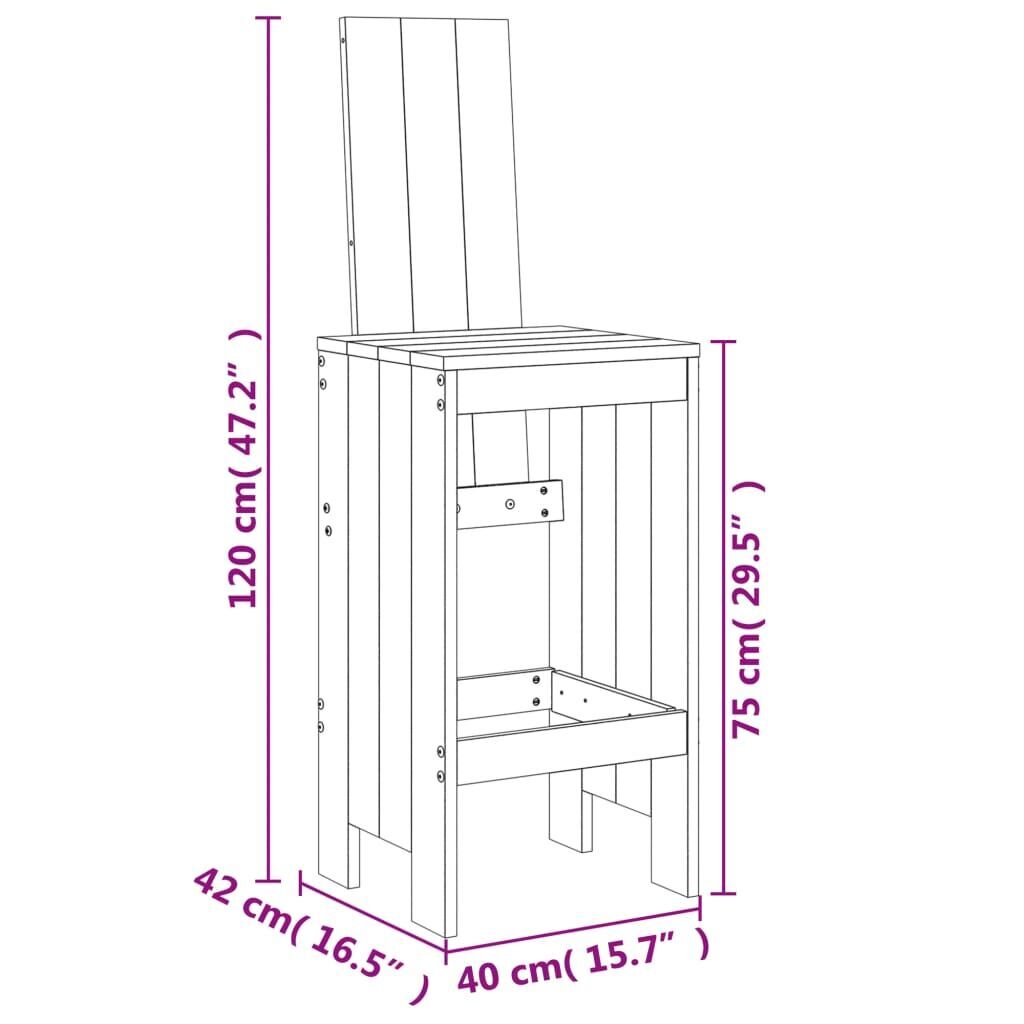 3 Piece Garden Bar Set White Solid Wood Pine Price