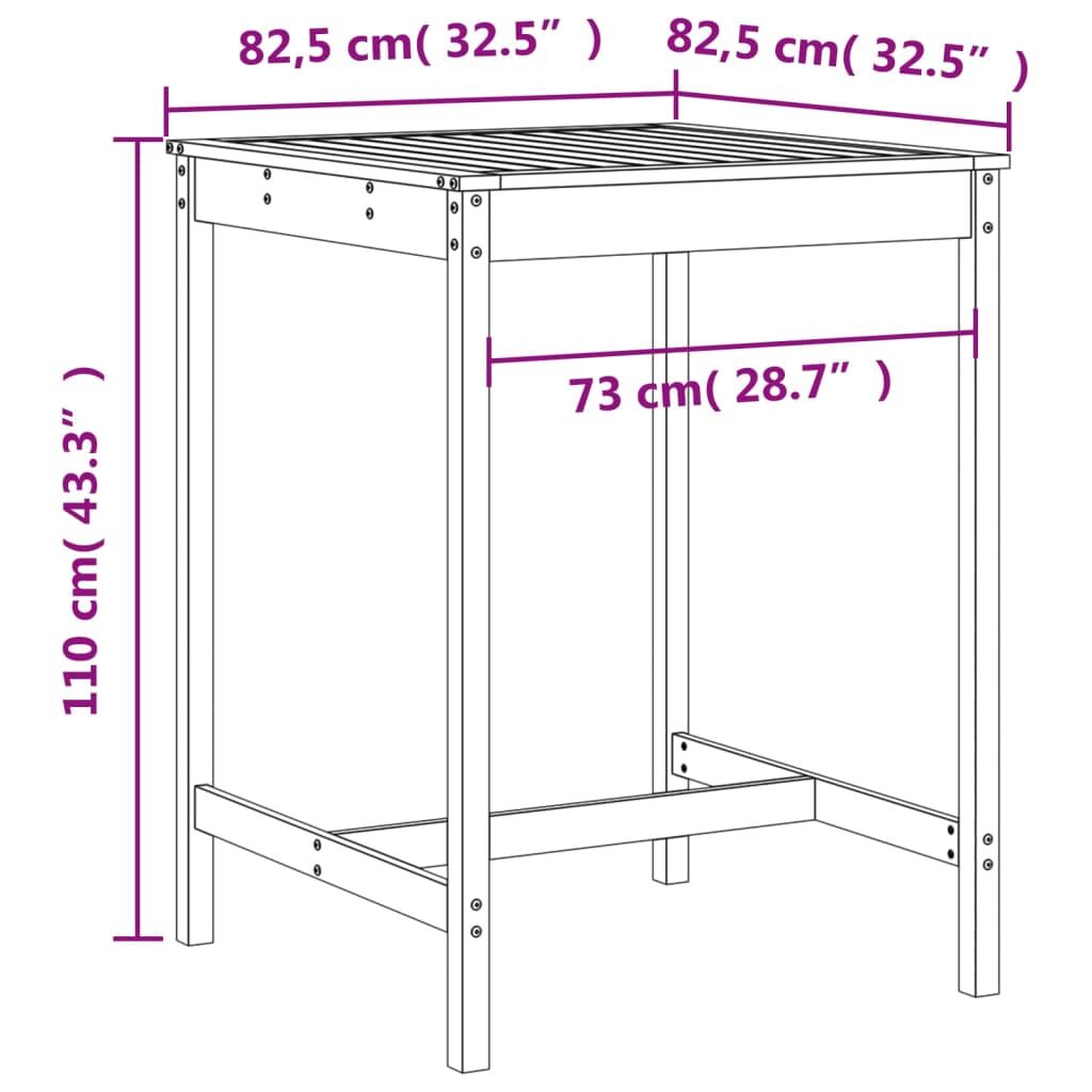 5 Piece Garden Bar Set Black Solid Wood Pine Price