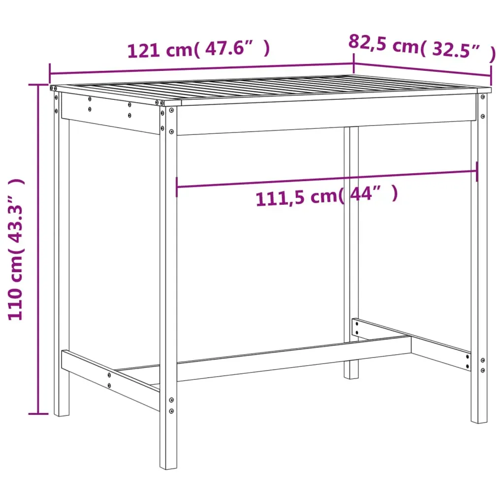 5 Piece Garden Bar Set White Solid Wood Pine Price