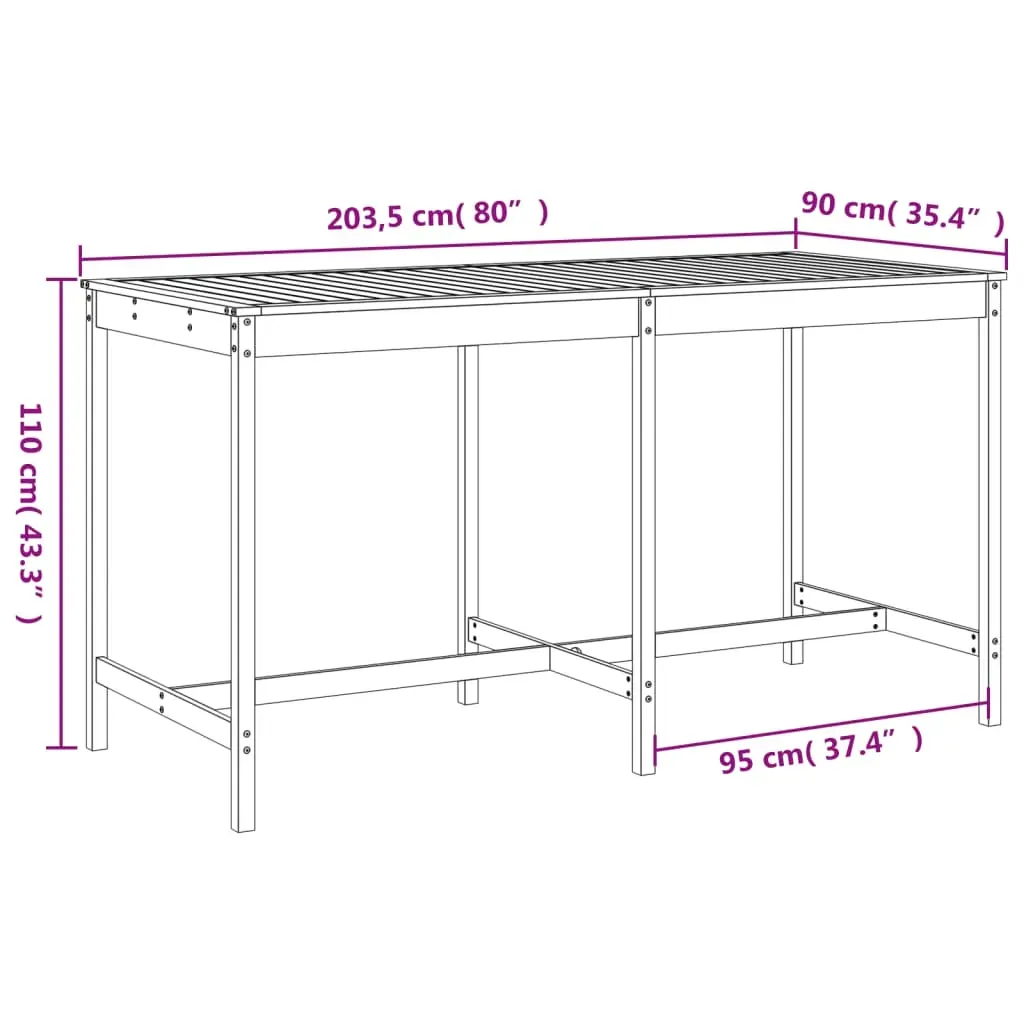 9 Piece Garden Bar Set White Solid Wood Pine Price