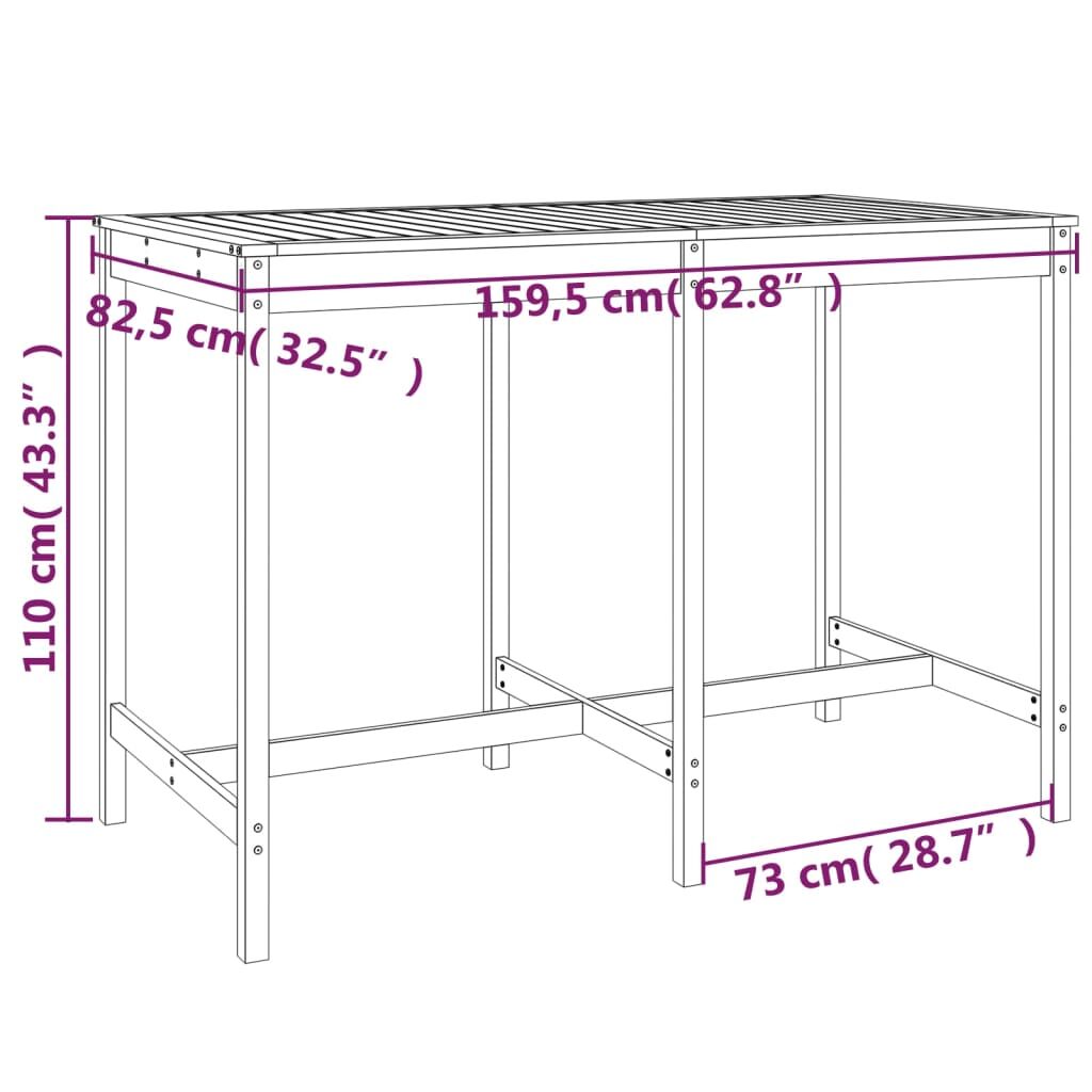 7 Piece Garden Bar Set White Solid Wood Pine Price